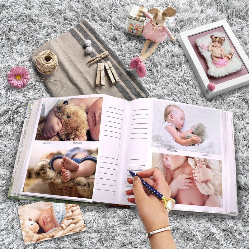 Holoary Baby Photo Album 4” x 6” 160 Photos, Newborn Baby Keepsake Gifts for Baby Boy/Girl and New Parents, Woodland Animals Design - Image 4